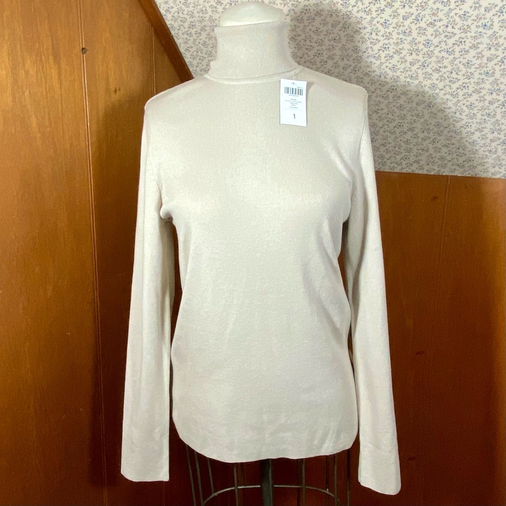 Chico’s Tan Ellie Turtleneck Sweater Size 1 New with tags! Equals a size Small.